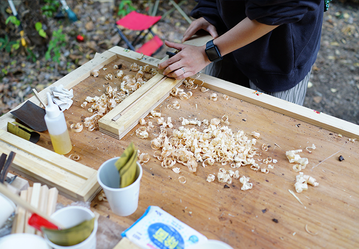 鉋を使用し箸を作るWorkshop
