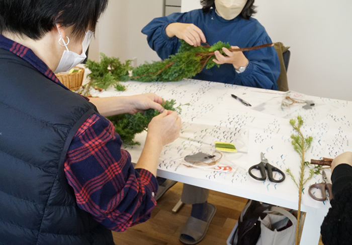 うみとやまと DeuxBlanc  クリスマスとお正月のガーランドスワッグWorkshop