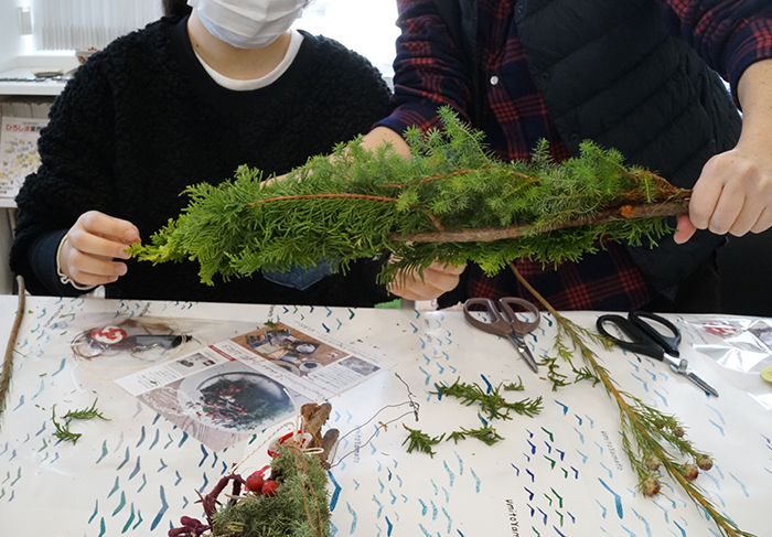 うみとやまと DeuxBlanc  クリスマスとお正月のガーランドスワッグWorkshop